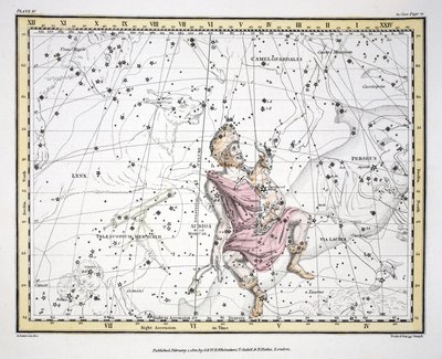 Takımyıldızlar (Levha IV) Auriga, Camelopaardalis, Telescopium Herschelli, Alexander Jamieson