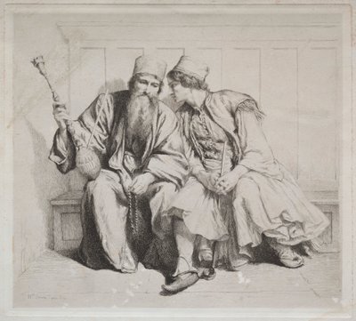 Bir Rahiple Konuşan Genç Yunan Adam by Alexander Munro