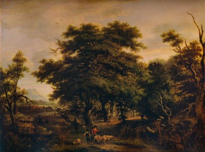 Figürler ve Koyunlarla Odunsu Bir Manzara, c1805 by Alexander Nasmyth