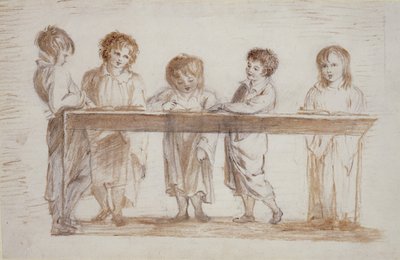 Koro çocukları (kağıt üzerine kurşun kalem ve pastel boya) by Alexander Nasmyth