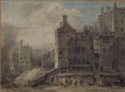 Argyll House Dükü, Edinburgh (kağıt üzerine suluboya) by Alexander Nasmyth