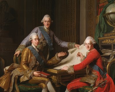 Kral Gustav III İsveç ve kardeşleri. 1771 by Alexander Roslin