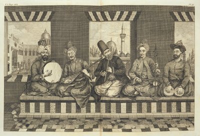Suriyeli Müzisyenler, 'Halep'in Doğal Tarihi'nden 4. plaka, pub. Patrick Russell tarafından, 1794 by Alexander Russell