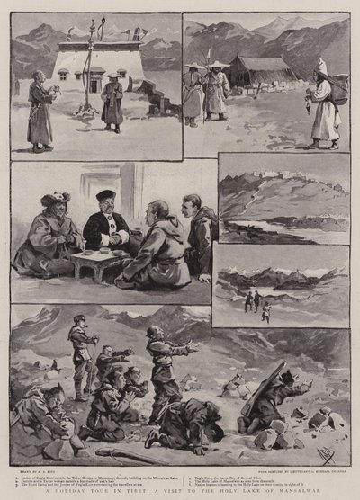 Tibet'te Bir Tatil Turu, Kutsal Mansalwar Gölü'nü Ziyaret by Alexander Stuart Boyd