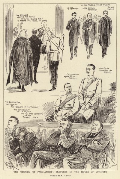 Parlamentonun Açılışı, Avam Kamarası Eskizleri by Alexander Stuart Boyd
