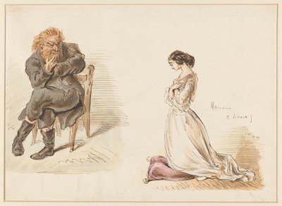 Bir erkek ve bir genç kızın figür çalışmaları by Alexander Ver Huell