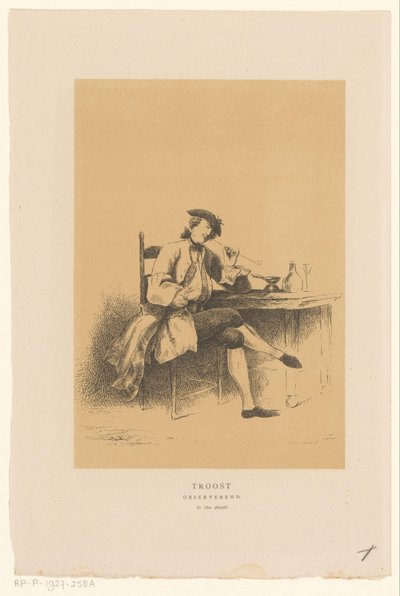 Cornelis Troost'u Gözlemleyen Troost'un otoportresi (nesne üzerindeki başlık) by Alexander Ver Huell