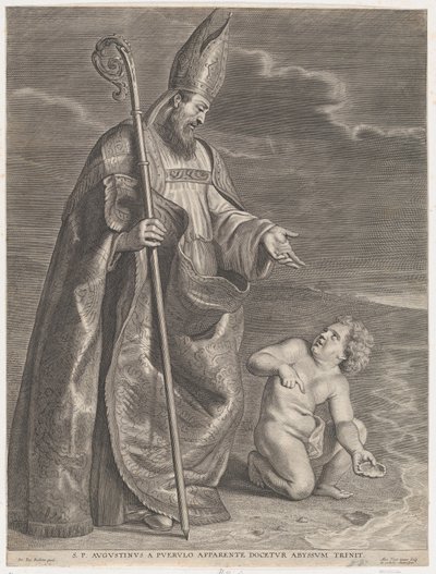 Aziz Augustine, bir kumsalda bir çocuğa göründü, yakl. 1662-95., yakl. 1662-95. by Alexander Voet