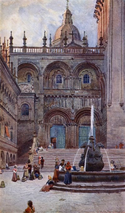 Santiago Di Compostela Katedrali, Güney Kapısı (renkli taş) by Alexander Wallace Rimington