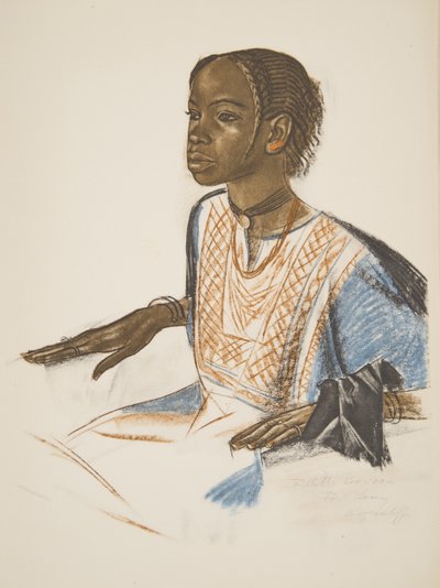 Afrika Çizimleri ve Tablolarından Fillette Bornou (Fort Lamy), Citroen Center Afrique seferi sırasında idam edildi, ikinci Haardt Audouin-Dubreuil görevi, pub. Paris, 1927 by Alexander Yakovlev