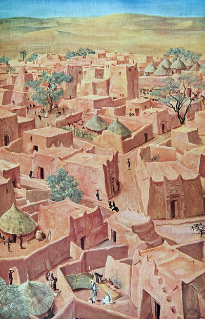 Afrika Çizimleri ve Tablolarından Zinder, Citroen Center Afrique seferi sırasında idam edildi, ikinci Haardt Audouin-Dubreuil görevi, pub. Paris, 1927 by Alexander Yakovlev