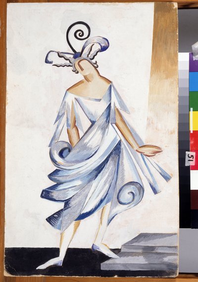 Juliet. William Shakespeare'in (1564-1616) Romeo ve Juliet oyunu için kostüm tasarımı. Alexandra Alexandrovna Exter (1882-1949), karton üzerine guaj by Alexandra Alexandrowna Exter