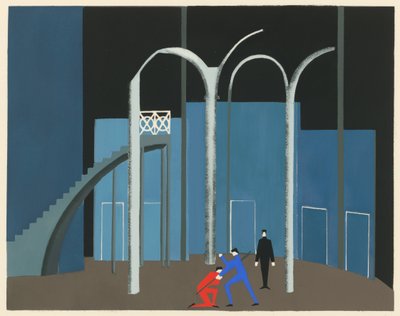 Décors de Théâtre portföyünden manzara tasarımı, 1930. by Alexandra Alexandrowna Exter