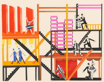 Décors de Théâtre portföyünden manzara tasarımı, 1930. by Alexandra Alexandrowna Exter