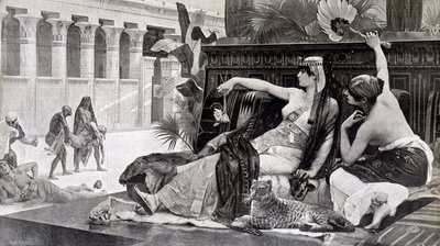 Kleopatra deneklerinde zehir deniyor - Cabanel tarafından by after Alexandre Cabanel