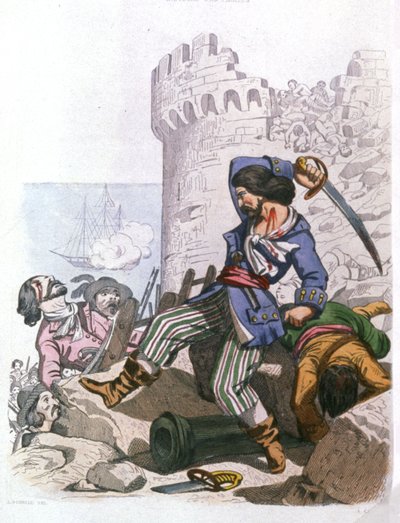 Grammont, Fransız korsan, yak. 1850 (gravür) by Alexandre (after) Debelle