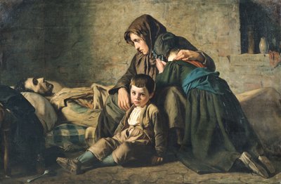 Yoksulun Ölümü (tuval üzerine yağlı boya) by Alexandre Antigna