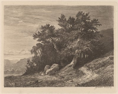 Bir Yamaçta Eski Ağaçlar by Alexandre Calame