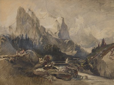Bernese Oberland'daki Wetterhorn by Alexandre Calame