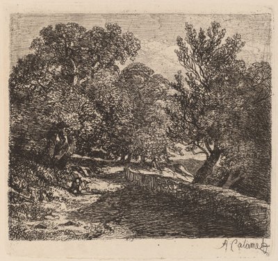 Bir Taş Duvarın Yanında Dinlenen Adam by Alexandre Calame