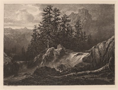 Dağ Şelalesi by Alexandre Calame