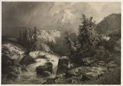 Alplerde Fırtına by Alexandre Calame
