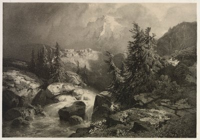 Alplerde fırtına. by Alexandre Calame