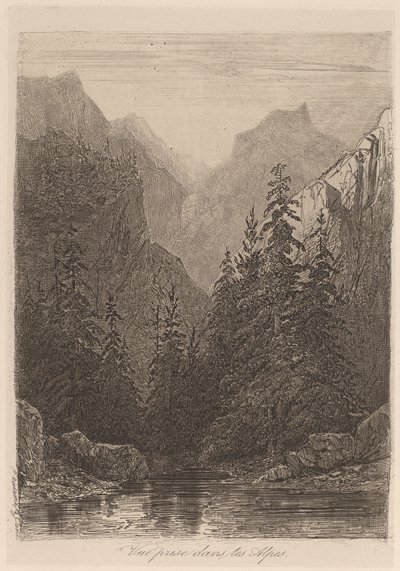 Alplerde çekilen görünüm by Alexandre Calame