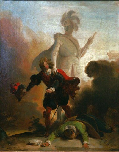 Don Juan ve komutanın heykeli, yaklaşık 1835 by Alexandre Evariste Fragonard
