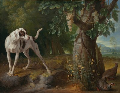 Bir Manzarada Keklikleri Gösteren Köpek by Alexandre Francois Desportes