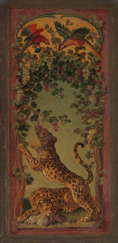 Üzüm Yiyen Bacchus Panterleri, yak. 1719-20. by Alexandre Francois Desportes