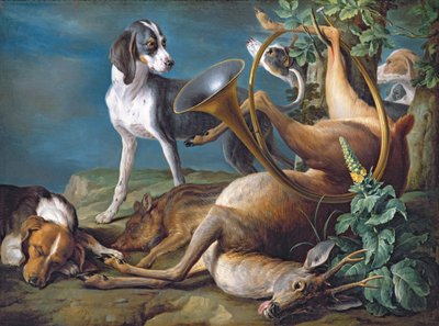 ಸ್ಟಿಲ್ ಲೈಫ್ ಆಫ್ ಡೆಡ್ ಗೇಮ್ ವಿತ್ ಹೌಂಡ್ಸ್, 1730ಟರ್ಕ್ by Alexandre Francois Desportes