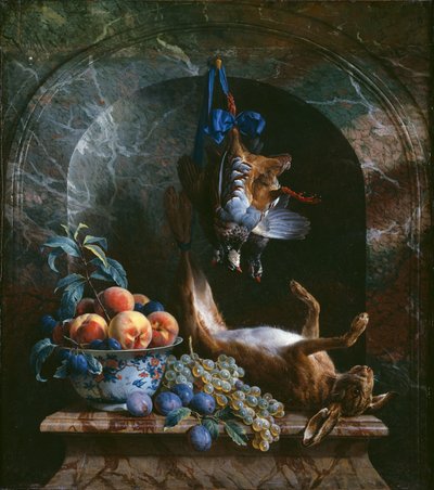 Mermer Nişte Ölü Oyun ile Natürmort, 1706 by Alexandre Francois Desportes