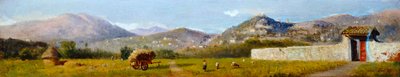 Lorenzo Gelati (1824-1893) tarafından Toskana Manzarası, karton üzerine yağlı boya by Nicolas Toussaint Charlet