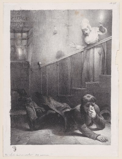 Merdivenlerden Düşüş, 1834-35. by Alexandre Gabriel Decamps