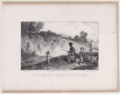 Avlanma Sahneleri dizisinden Boşluklarla Gelincik Avı, 1829. by Alexandre Gabriel Decamps