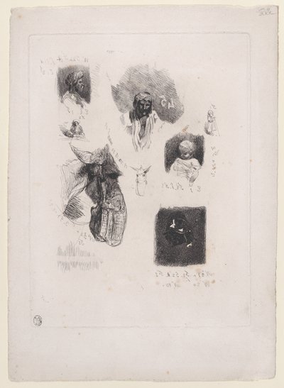 Eskiz Yaprağı, 1833-38. by Alexandre Gabriel Decamps