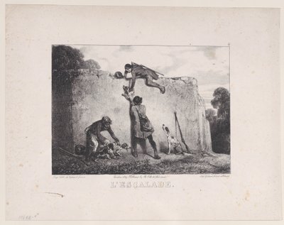 Tırmanış, Avlanma Sahneleri dizisinden, 1829. by Alexandre Gabriel Decamps
