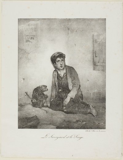 Savoyard ve Maymun by Alexandre Gabriel Decamps