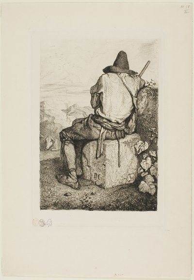 domuz çobanı by Alexandre Gabriel Decamps