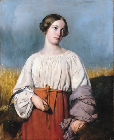 Orak tutan biçerdöver by Alexandre-Jean-Baptiste Hesse