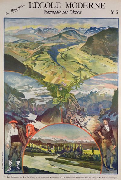 Pireneler posteri (renkli lito) by Alexandre Lunois