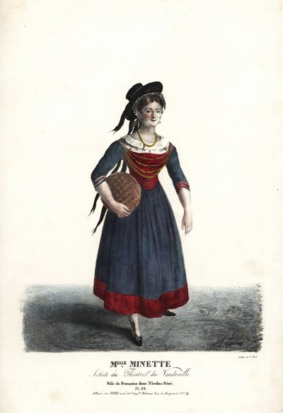 Aktris Matmazel Minette veya Jeanne-Marie-Francoise Menestrier, Sewrin, Theater du Vaudeville tarafından Nicolas Remi