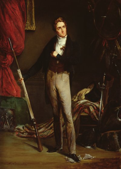 1830 Fransız Devrimi sırasında genç bir devrimcinin portresi (karton üzerine yağlı boya) by Alexandre Marie Colin