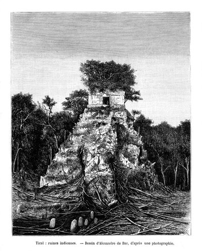 Maya kalıntıları, Tikal, Guatemala, 19. yüzyıl by Alexandre de Bar
