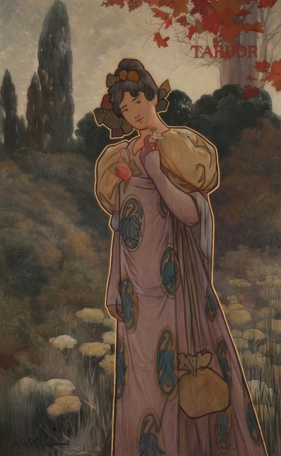 Dört mevsim dekoratif tavan lambaları: sonbahar (geç) by Alexandre de Riquer