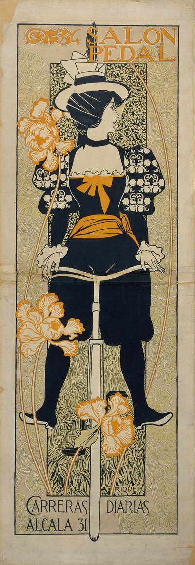 Salon Pedallı Reklam Afişi, 1897 by Alexandre de Riquer