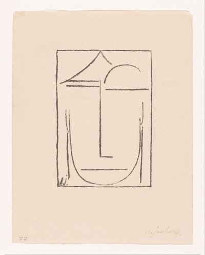 Başlıksız (Kopf) (Baş) Stilize yüz Kopf I (orijinal başlık) by Alexei Jawlensky (signed by artist)