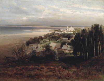 Nizhny Novgorod yakınlarındaki İsa'nın Yükselişi Mağara Manastırı by Alexei Kondratjewitsch Sawrassow