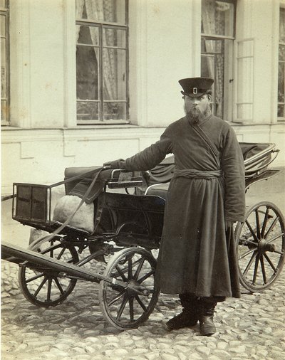 Bir arabacı. Albümin Fotoğrafı, Alexei Sergeevich Mazurin (1846